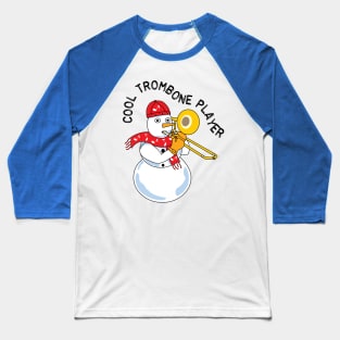 Cool Trombone Snowman Baseball T-Shirt